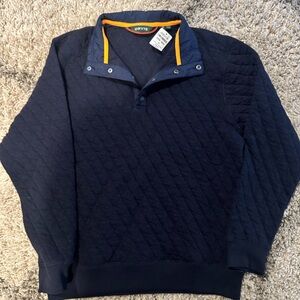 Orvis navy blue quilted pullover NWT